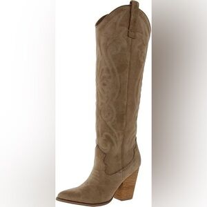 Steve Madden Lasso Chestnut Tan Suede Western Heeled Boots